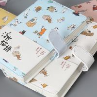 ▫ Creative Stationery Cute Cat Notebook Leather Cover kids Notebook with Color Paper Binder Diary Gift School Supplies