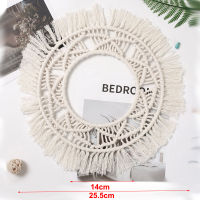 Macrame Mirror Handmade Makeup Mirror Lighted Compact Wall Tapestry Home Porch Mirrors For Home Makeup Bath Room