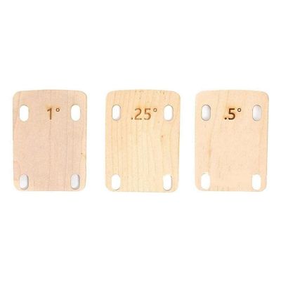 3Pcs Guitar Neck Wood Gasket Bolt-on Neck Plate for Guitar and Bass Repair 0.25°, 0.5°, and 1°Degree Guitar Shims (B)