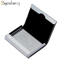 Bycobecy Custom Name Wallet Magnetic ID Credit Card Holder 2022 New Card Holder Aluminum Case Box Men Leather Wallet Card Holder Card Holders