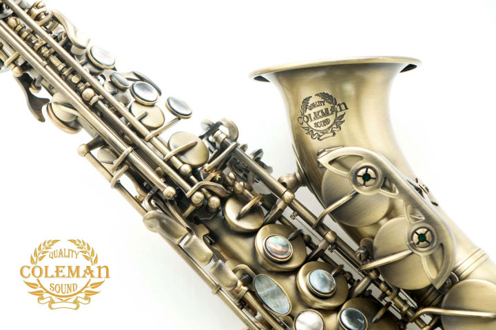 แซกโซโฟน-saxophone-curved-soprano-coleman-cl-336s-antique-plated