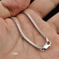 BOCAI real S925 sterling silver platinum plated Chopin chain solid 925 silver mens necklace bold clavicle chain sweater chain