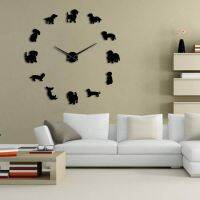 [COD] GZ213 Foreign trade best-selling animal acrylic mirror wall clock three-dimensional fashion simple decoration