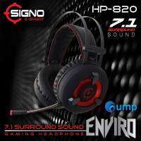 SIGNO E-Sport 7.1 Surround Sound Vibration Gaming Headphone รุ่น Enviro HP-820 (Black)