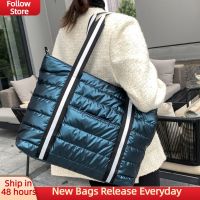 Space Cotton Messenger Bag Striped Adjustable Handle Large Capacity Shoulder Bags for Women New 2021 Trendy Tote Bag with Zipper