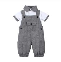 Infant Baby Boy Clothes Gentleman Cotton Short Sleeve T Shirt And Overalls Newborn Clothing For Summer Outfits