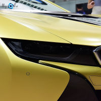 2ชิ้นไฟหน้ารถฟิล์มป้องกันไฟหน้าฟื้นฟูใสสีดำ TPU สติ๊กเกอร์สำหรับ BMW I8 2014-2020อุปกรณ์เสริม