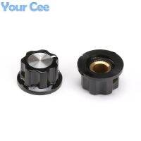 50pcs Skirted Knob A01 For Standard Pots Black Diameter 20mm Height 11mm Hole Diameter 6mm For Potentiometer