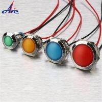 12mm 16mm 19mm 22mm Waterproof Metal Spherical Round indicator Signal lamp LIGHT with wire LED red yellow blue green white