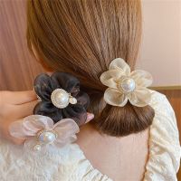 Elegant Pearl Hair Rope Hair Ring Sweet Sun Flower Head Rope Girl Tie Head Rope Rubber Band Hair Accessories Hair Accessories