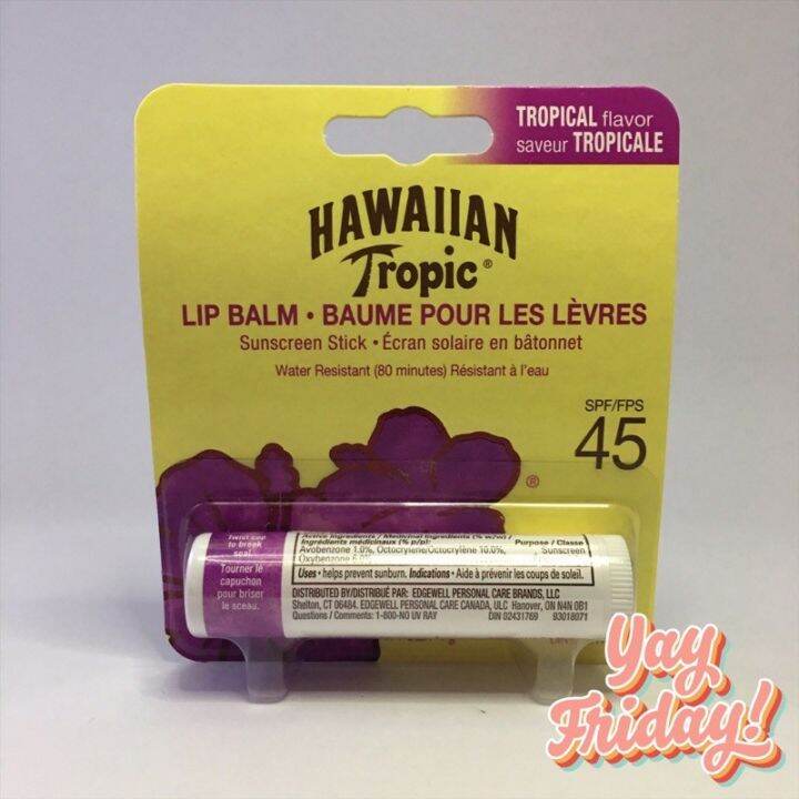 Hawaiian Tropic Lip Balm Sunscreen Stick SPF45 Lazada PH