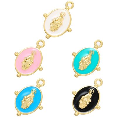 ZHUKOU gold color Christian Virgin Mary Pendant Necklace Pendant for Women Handmade Necklace Jewelry Accessories Wholesale VD883