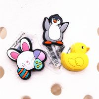 Drop Shipping Cute Animals Shoe Charms Accessories Penguin Duck Bunny Shoes Buckle Decoration fit Wristband Party Kids Gifts