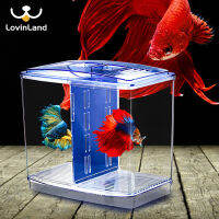 Lovinland อะคริลิ Guppy FishTank Aquarium BettaFish ชามโปร่งใส Aquarium Hatchery Breeding Isolation Box