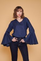 Calypso Shirt Jeans เสื้อยีนส์แขนระบายคาลิปโซ่