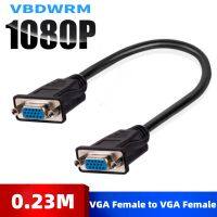 Kabel ekstensi VGA Ultra pendek kabel VGA wanita ke VGA adaptor kabel Wanita 0.23M hingga 1080P