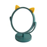 [Chujian home furnishing]  Coiffeuse Pivotante À 360 Degrés Pour Chambre À Coucher Dortoir Cosmétique Table De Maquillage Miroir Forme D 39; Oreille De Chat Portable Rasage Rond À La Maison