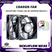 Cooler Master Sickleflow 80มม. 92มม. เคสคอมพิวเตอร์ CPU Cooler พัดลม4pin PWM เงียบไม่มีไฟ Driver IC พร้อมการออกแบบกรอบสี่เหลี่ยม