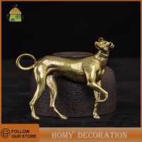 Shao Solid brass LOYAL Dog โต๊ะทำงานเครื่องประดับวินเทจทองแดงสัตว์ miniatures figurines