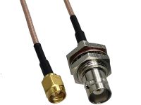 1pcs RG316 SMA Male Plug to BNC Female Bulkhead Jack Nut Connector RF Coaxial Jumper Pigtail Wire Terminal 4inch~5M New Brass Electrical Connectors