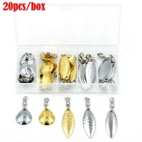 20pc/box DIY Spinner Bait Spoon Gold Silver Fishing Lure Artificial Bait Accessories Noise Metal Spinner VIB Tail Fishing Sequin Accessories