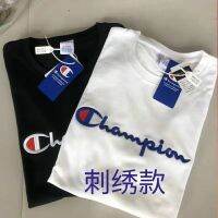 Champion3D ร้อนที่มีคุณภาพสูงผ้าฝ้าย100% แขนสั้นประเภทผู้ชายย่อยปักคู่ผู้ชายวงกลมฤดูใบไม้ผลิและฤดูใบไม้ร่วงแขนที่ดีที่สุด