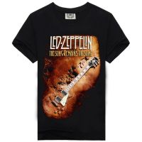 Hot sale Led Zeppelin band graphic Mens 100% Cotton Round Neck Short Sleeve T-Shirt  Adult clothes