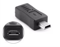 1 PC Black Micro USB Female to Mini USB Male Adapter Charger Converter Adaptor