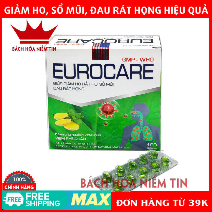 Viên Uống Giảm Ho, Giảm đau Rát Họng EUROCARE - Thông Mũi Họng Từ Tinh ...