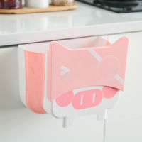 Pig folding dustbin kitchen cabinet door hanging dustbin is used for garbage storage in kitchen, bathroom, bedroom and toilet