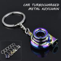 Car Turbo Turbocharger Keychain Zinc Alloy Metal Keyring Spinning Mini Turbine Key Ring Auto Pendant Creative for Women Men Gift Adhesives Tape