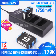Dock sạc cùng lúc 3PIN + 2 Pin Beston cho Gopro Hero 9 10 Hàng chính hãng