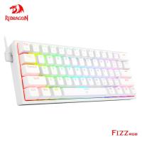 ☍ REDRAGON Fizz K617 RGB USB Mini Mechanical Gaming Wired Keyboard Red Switch 61 Key Gamer for Computer PC Laptop detachable cable