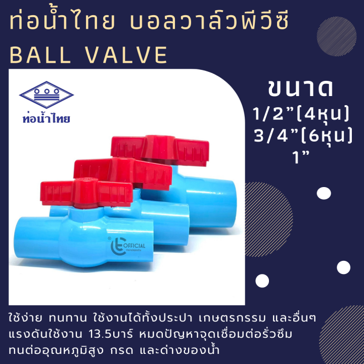 บอลวาล์วพีวีซี-ประตูน้ำพีวีซี-ball-valve-ท่อน้ำไทย-ขนาด-1-2-4หุน-3-4-6หุน-และ-1