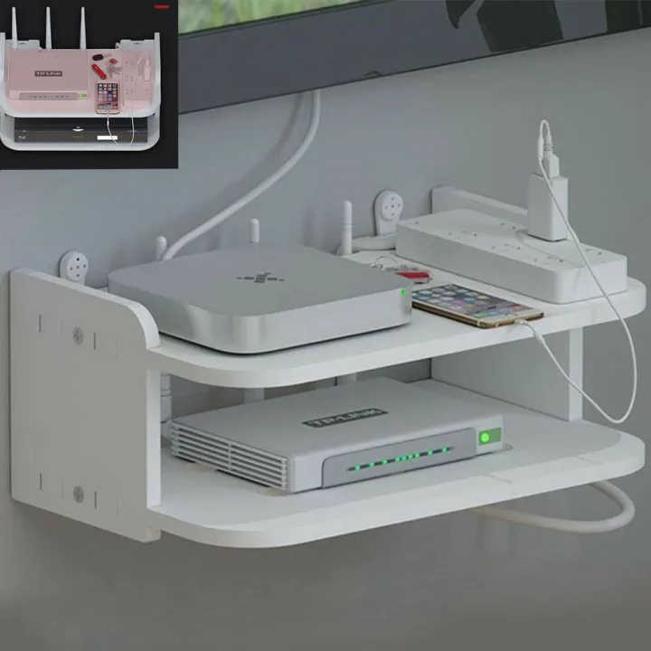 Settop box rack Wooden Wall Mounted Wifi Router Shelf SetTop Box