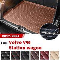 Custom Car Trunk Mat For Volvo V90 Station wagon 2017 2018 2019 2020 2021 High quality Leather Non-Slip Bottom mats