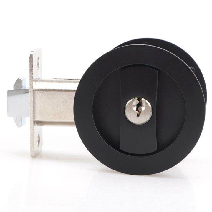 1 Piece Sliding Pocket Door Lock Black Privacy Round Pocket Door