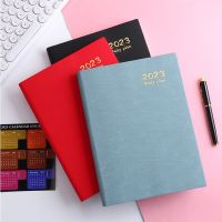 A4 Soft Pu Leather Daily Weekly Monthly Planner Agenda 2023 Organizer Notebook Journal English Schedule School Office Stationery Note Books Pads