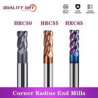 Q.Grt มุมรัศมี End Mills CNC R Bullnose Cutter Metal Router Tool 4 Flutes R0.5 R1 Carbide Milling Cutter Flutes mill