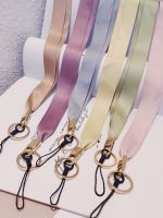 Silk Phone Lanyard Strap For iphone huawei redmi samsung xiaomi Mobile Phone ID Card Neck Long Rope String Key Ring Phone Charms