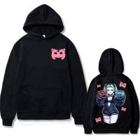 Anime Men Gothic Sportswear Aesthetic Streetwear Rebecca Cyberpunk Edgerunners Graphic Hoodie Mens Black Sweatshirt Size XS-4XL