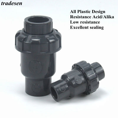 1Pcs I.D20~50mm PVC Check Valve One Way No-Return Valve Aquarium Fish Tank Fittings Garden Irrigation Water Tube Connectors