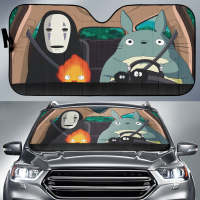 Totoro faceless male car sun visor auto accessories sunscreen UV protection front windshield protection sunshade anime Sunshades