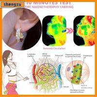 SHENGZU 2Pairs โลหะผสมอัลลอยด์ Lymphcvity แม่เหล็กบำบัดต่างหู กดจุดหู ที่เจาะรู ต่างหูระบายน้ำเหลือง ประณีตประณีตประณีต ช่วยเพิ่มการไหลเวียนโลหิต ต่างหูเม็ดเพชรเพื่อลดน้ำหนัก สำหรับผู้หญิง