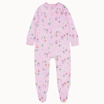 Childrens polar fleece boys and girls one-piece romper with feet one-piece romper warm pajamas spring, autumn and winter feet