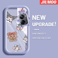 เคส JIUMOO สำหรับ Realme 10 Realme 10 Pro Plus 5G เคสนิ่มกระต่ายน้อยและหมีน้อยน่ารักการ์ตูนเคสกันกระแทกกรอบเคสใส่ Tpu น่ารัก