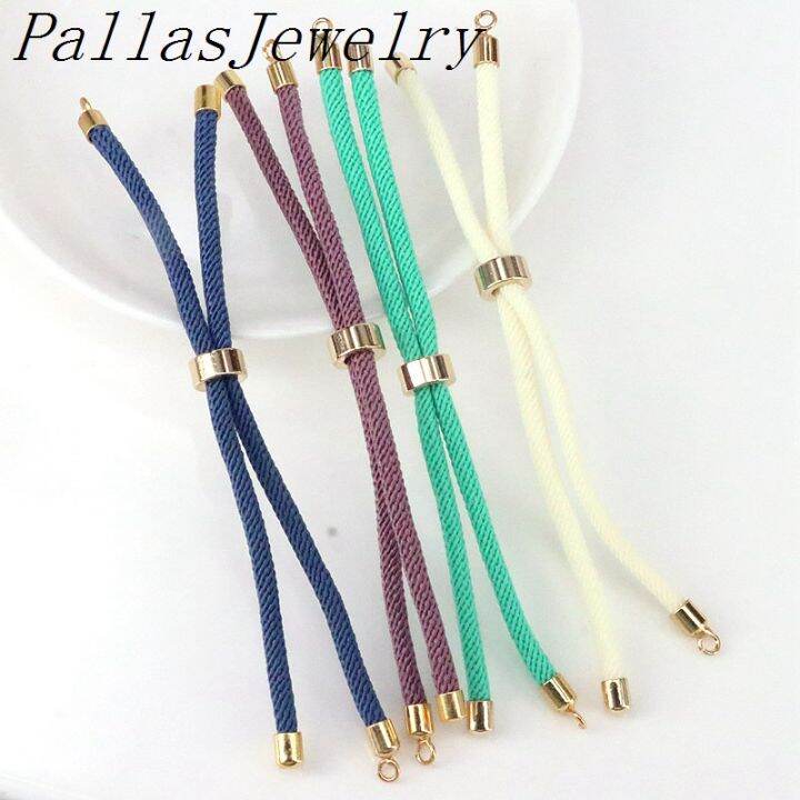 20pcs-nylon-twisted-cord-bracelet-making-slider-adjustable-bracelet-making-with-brass-findings-golden-mixed-color