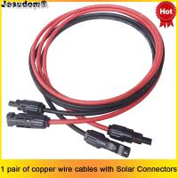 1 Pair Solar Panel Extension Cable Copper Wire 6 4 2.5 mm² 10 12 14 AWG Black and Red with Solar PV Wires Connectors