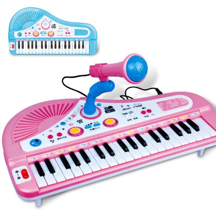 พร้อมส่ง-เครื่องดนตรีเปียโนอิเล็กทรอนิกส์37-ปุ่มไมโครโฟนสำหรับเด็ก-เปียโนไมโครโฟนของเล่นเด็ก-เปียโนเด็ก37คีย์-พร้อมไมโ