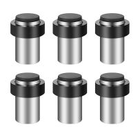 6Pieces Door Stops Floor Mounted Door Stopper Stainless Steel Cylindrical Floor Door Stop For Bottom Or Top Of Door Door Hardware Locks